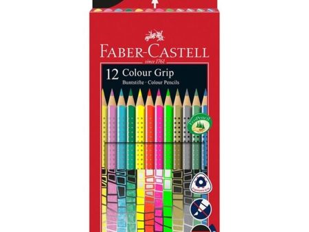 Faber Castell Grip 2001 Pastel, Neon, Metallic 12 Trekants Farveblyanter For Sale