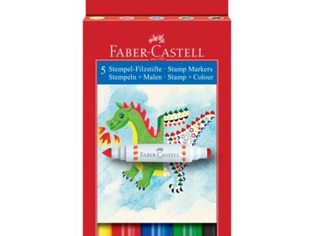 Faber Castell Tusser Stempel 2i1 5 Farver Online