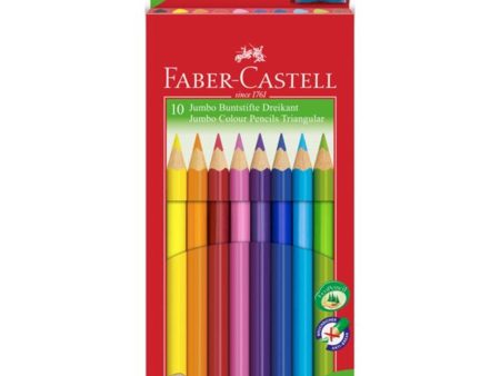 Faber Castell Jumbo 10 Trekants Farveblyanter Discount