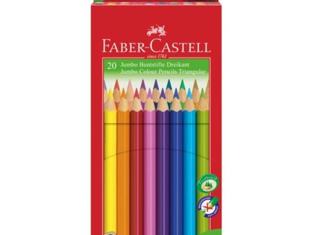 Faber Castell Jumbo 20 Trekants Farveblyanter Online Hot Sale