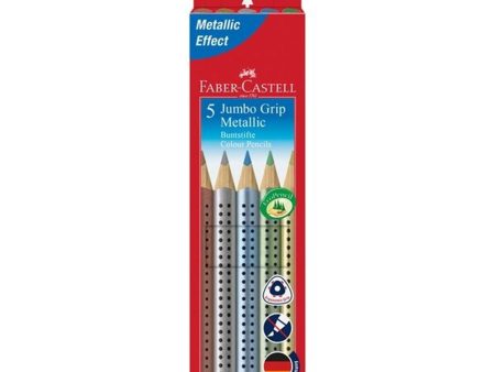 Faber Castell Jumbo Grip Metallic 5 Trekants Farveblyanter Supply