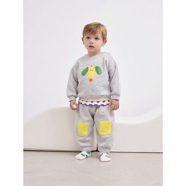 Bobo Choses Heather Grey Knee Patches Jogging Byxor For Cheap