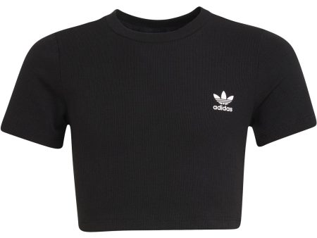 adidas Originals Black Rib Crop Tee on Sale