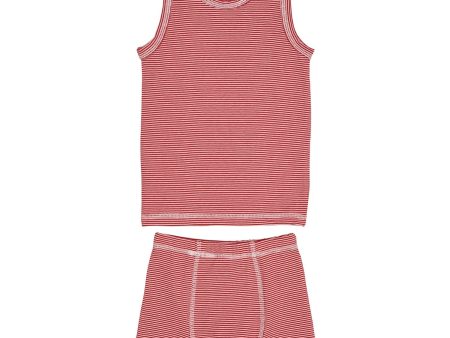 COPENHAGEN COLORS Red Cream Stripe Striped Boy Underkläder Set Online