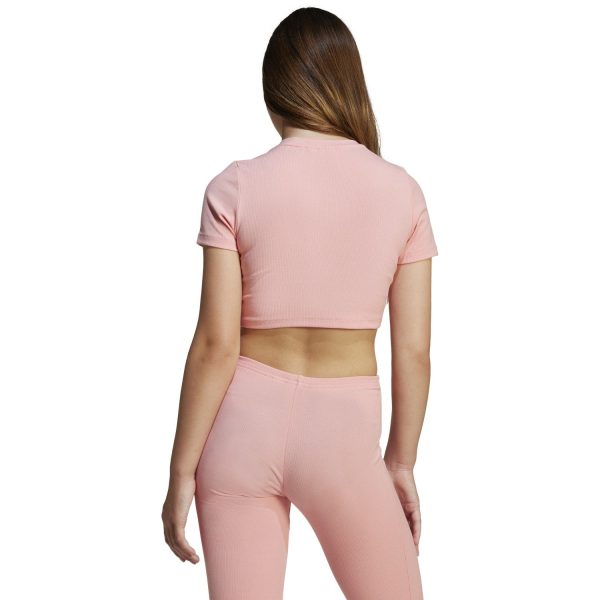 adidas Originals Semi Pink Spark Rib Crop Tee Supply