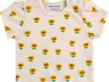 Bobo Choses Beige Sunflower All Över Balloon Sleeve T-Shirt Sale