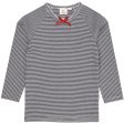 COPENHAGEN COLORS Navy Cream Stripe Striped Ls Tee W. Rosett For Cheap