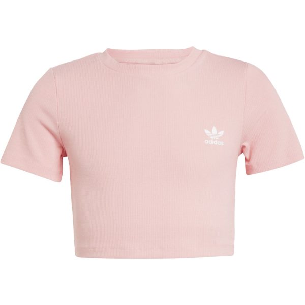 adidas Originals Semi Pink Spark Rib Crop Tee Supply